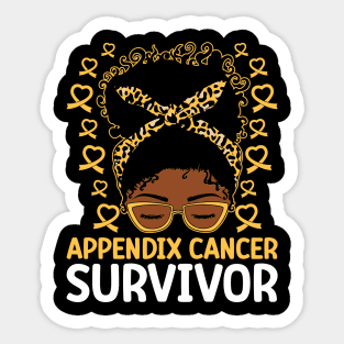 Afro Messy Bun Appendix Cancer Survivor Sticker